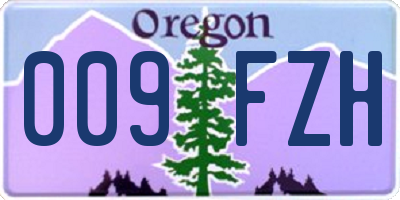 OR license plate 009FZH
