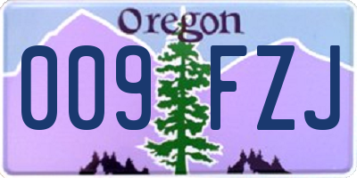 OR license plate 009FZJ