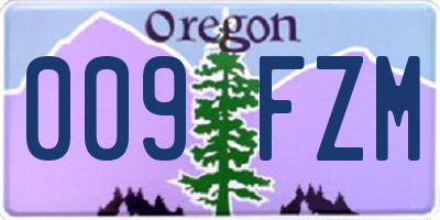 OR license plate 009FZM