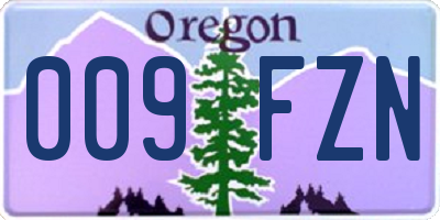 OR license plate 009FZN