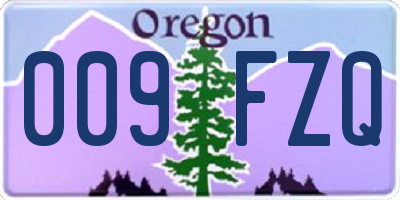 OR license plate 009FZQ