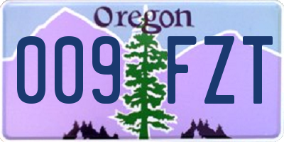 OR license plate 009FZT
