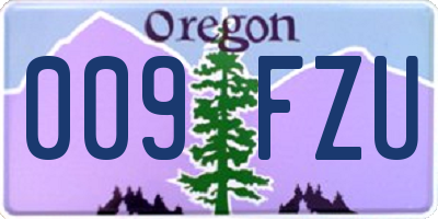 OR license plate 009FZU