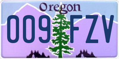 OR license plate 009FZV