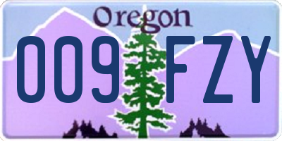 OR license plate 009FZY