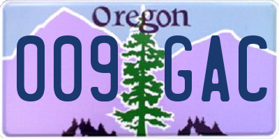 OR license plate 009GAC