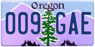 OR license plate 009GAE