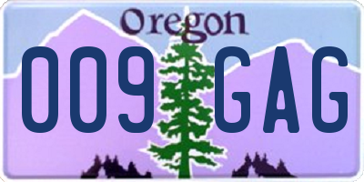 OR license plate 009GAG