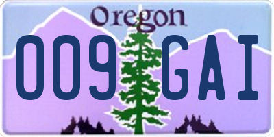 OR license plate 009GAI