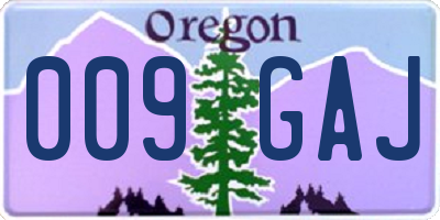 OR license plate 009GAJ