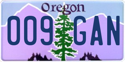 OR license plate 009GAN