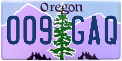 OR license plate 009GAQ