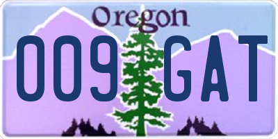 OR license plate 009GAT