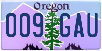 OR license plate 009GAU