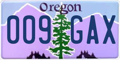 OR license plate 009GAX