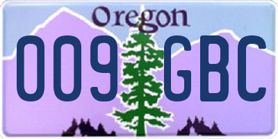 OR license plate 009GBC