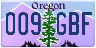 OR license plate 009GBF