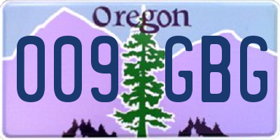 OR license plate 009GBG