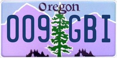 OR license plate 009GBI