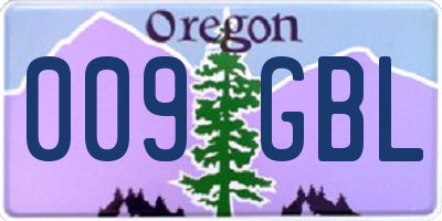 OR license plate 009GBL