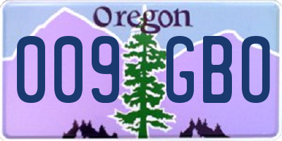 OR license plate 009GBO