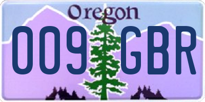 OR license plate 009GBR
