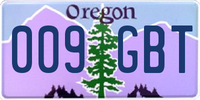 OR license plate 009GBT