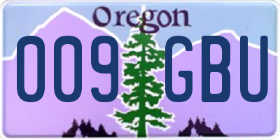 OR license plate 009GBU