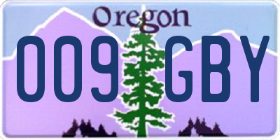 OR license plate 009GBY