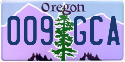 OR license plate 009GCA