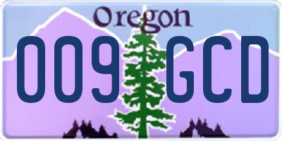 OR license plate 009GCD