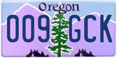 OR license plate 009GCK