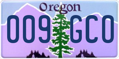 OR license plate 009GCO
