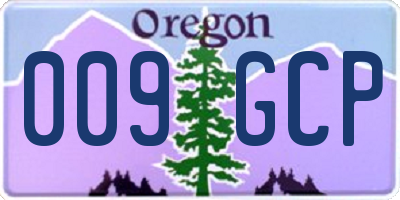 OR license plate 009GCP