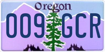 OR license plate 009GCR