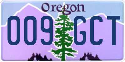 OR license plate 009GCT