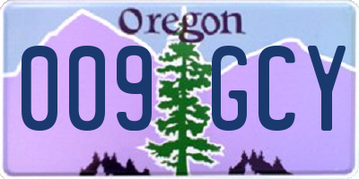 OR license plate 009GCY