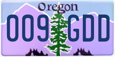 OR license plate 009GDD