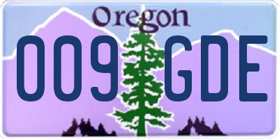 OR license plate 009GDE