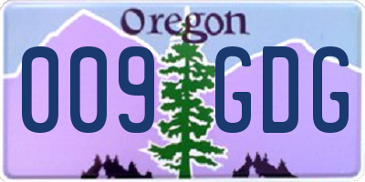 OR license plate 009GDG