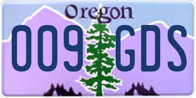 OR license plate 009GDS