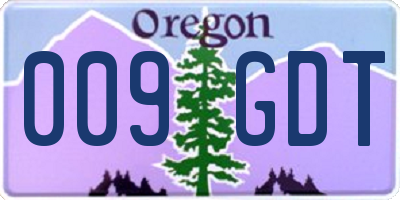 OR license plate 009GDT