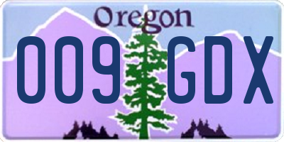 OR license plate 009GDX