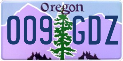 OR license plate 009GDZ
