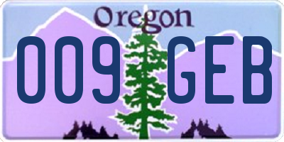 OR license plate 009GEB