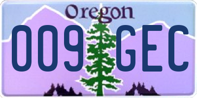 OR license plate 009GEC