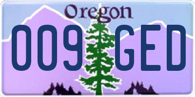 OR license plate 009GED
