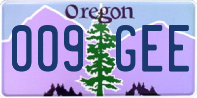 OR license plate 009GEE