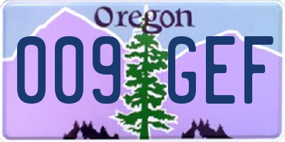 OR license plate 009GEF