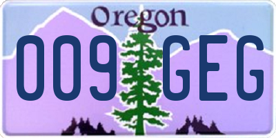 OR license plate 009GEG